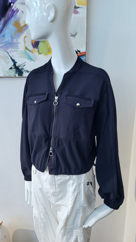 Jacke mit Zipper (dunkelblau)(-20%)