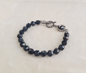 Armband, Sterling-Silber mit scharzem Onyx