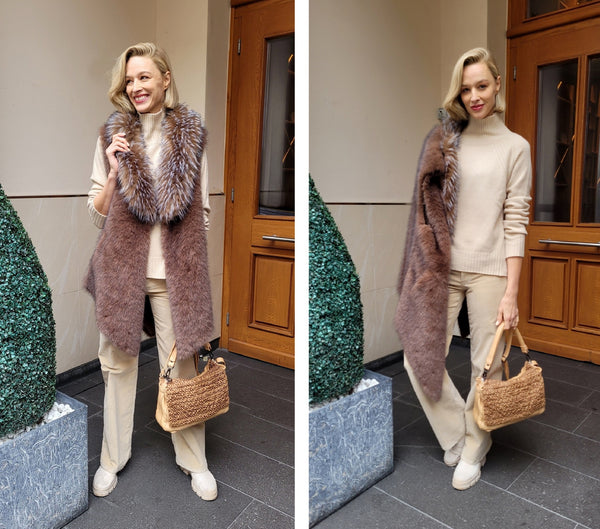 Cordhose, weit (beige)