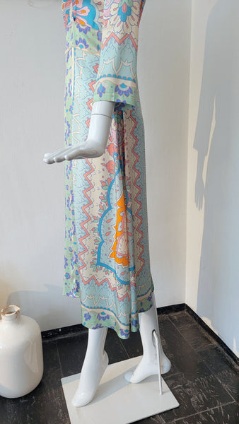 Seidenkleid mit platziertem Print (-40%)