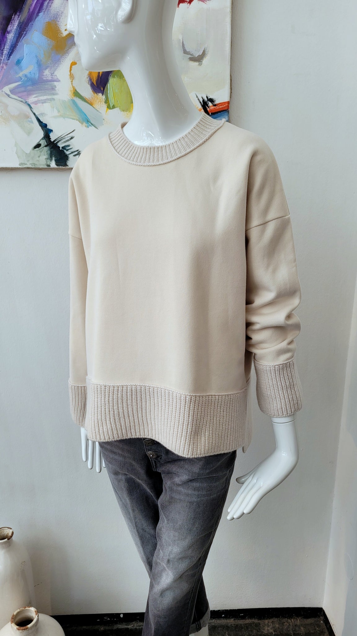 Sweater mit Wollstrickdetails