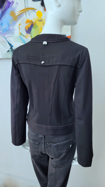 Jacke mit Nieten, tailliert (schwarz)