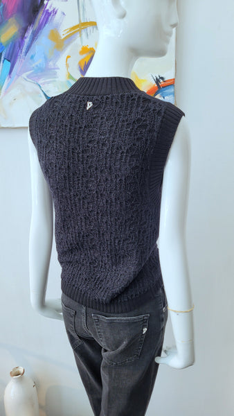 Stricktop mit dezentem Lurexmuster