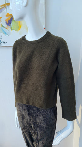 Pulli kurz und kastig, d. khaki