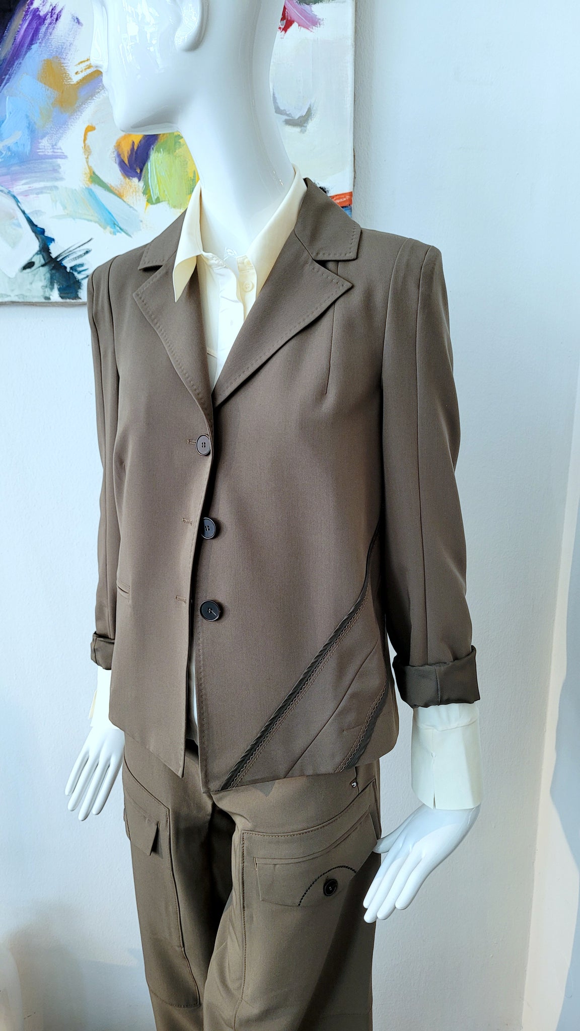 Hightech-Blazer mit Patchwork-Details (khaki)