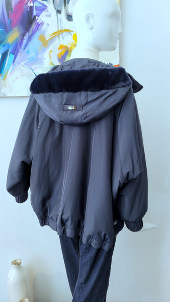 Wendejacke mit Kapuze (dunkelblau)