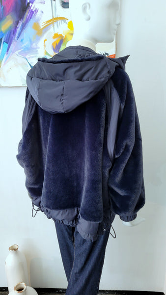 Wendejacke mit Kapuze (dunkelblau)