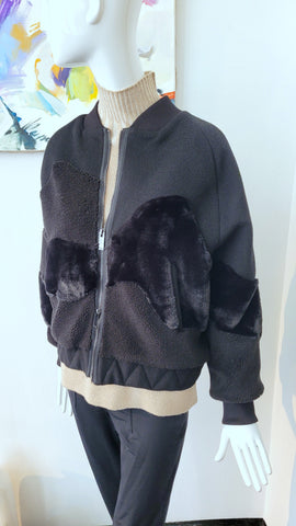 Blouson mit Patchwork (schwarz)