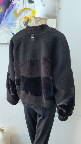 Blouson mit Patchwork (schwarz)