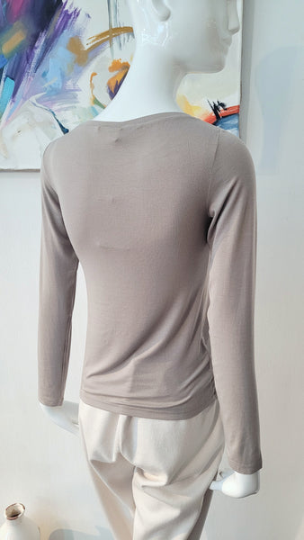 Langarmshirt (taupe)