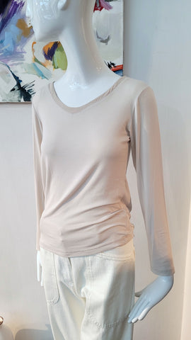 Langarmshirt (beige)