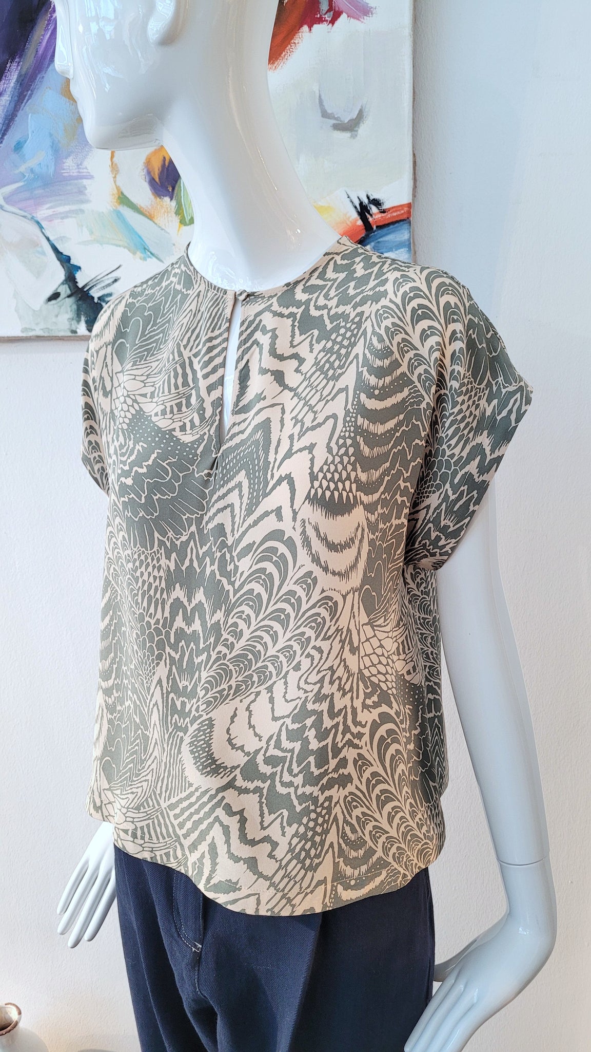 Seidenbluse mit Print