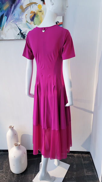 Kleid im High-Techstoff, fuchsia