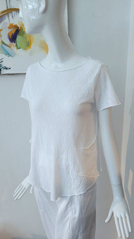 Shirt/Bluse mit Knöpfen und Taschen (weiss)