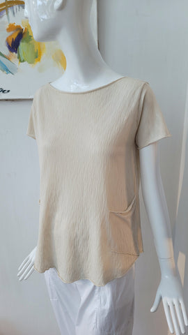 Shirtbluse  m. Knöpfen und Taschen (natur)