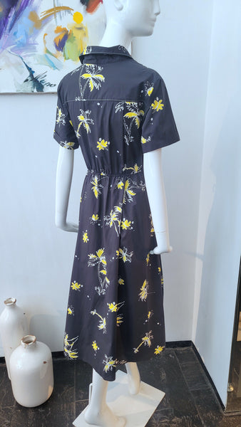Kleid aus Baumwolle mit Kragen (Asphalt)