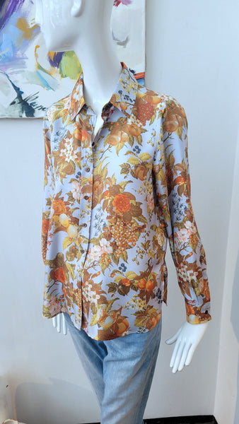 Seidenbluse Blumenprint