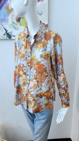 Seidenbluse Blumenprint
