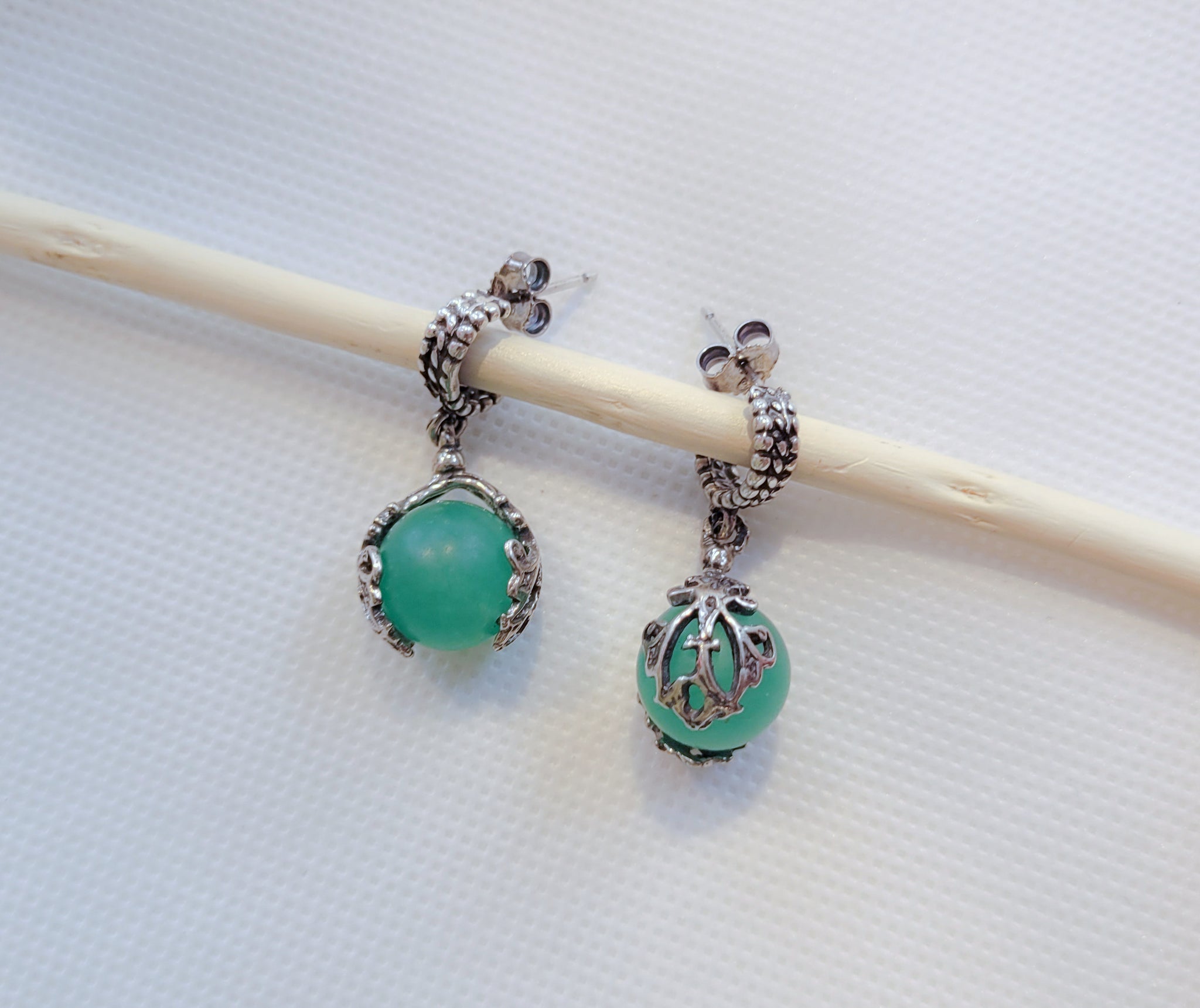 Ohrringe mit matter Jade