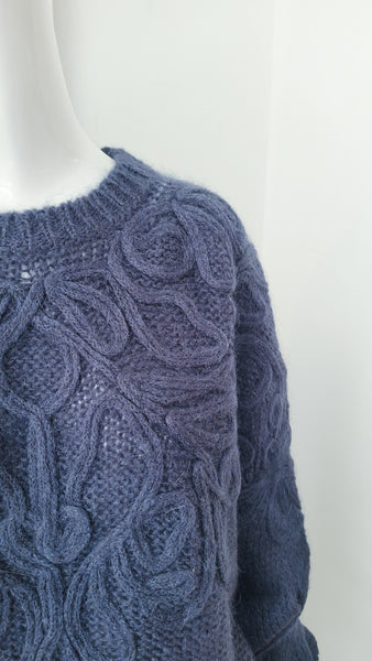 Pulli mit Ornamenten (petrolblau)