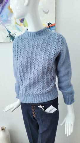 Pulli Ajour (blau)