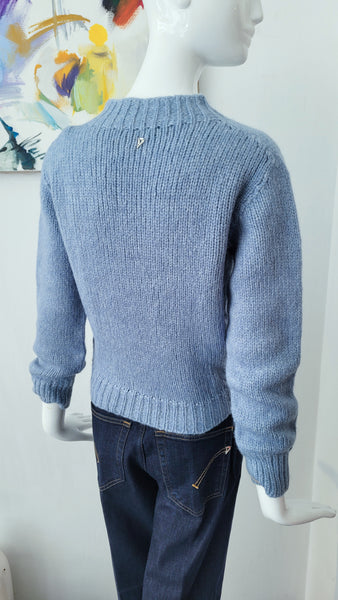 Pulli Ajour (blau)