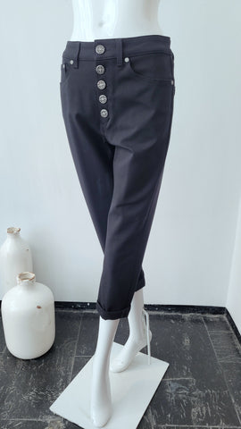 Hose mit Knöpfen, Jersey (schwarz)