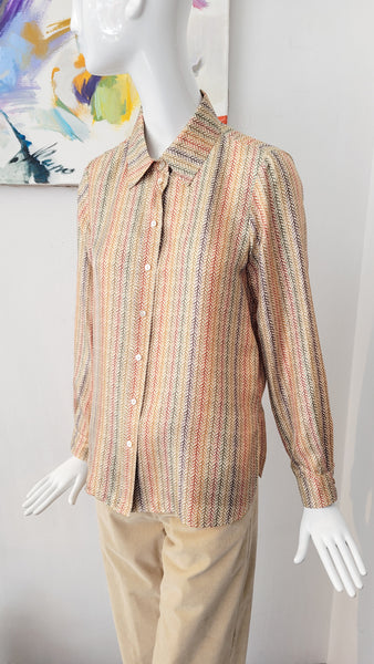 Seidenbluse Linienprint