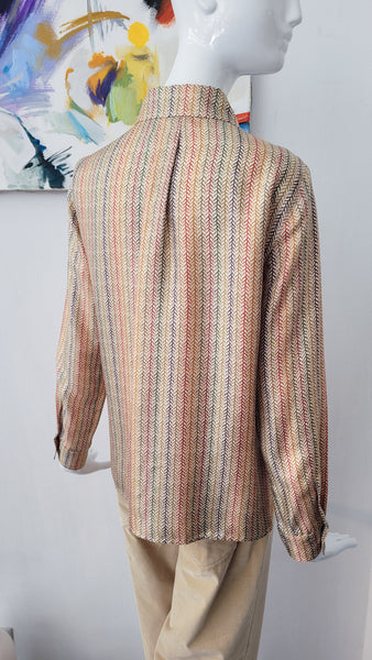 Seidenbluse Linienprint