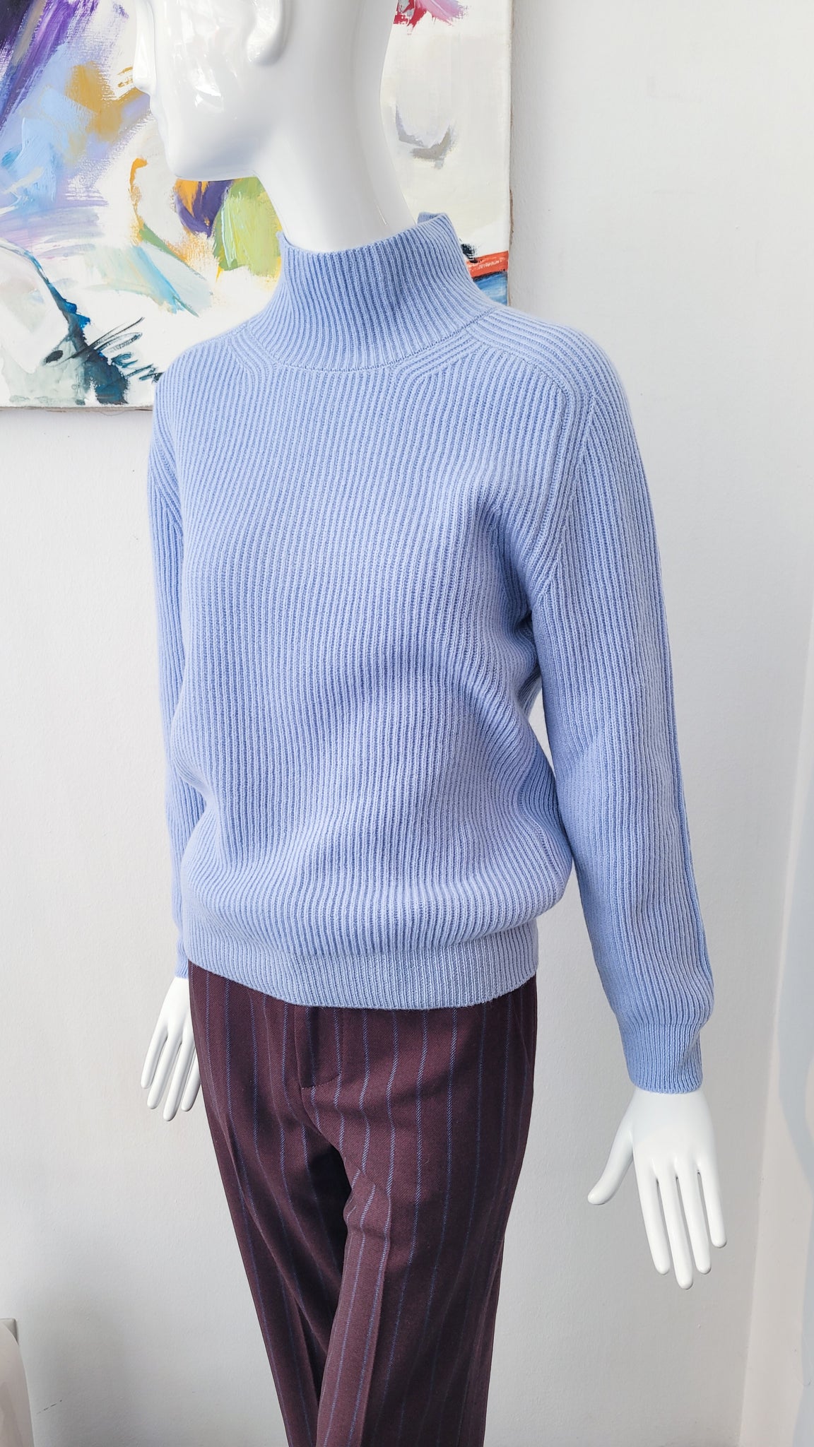Pulli  Stehkragen (eisblau)