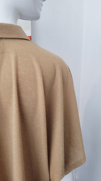 Bluse overs. Lurex gold