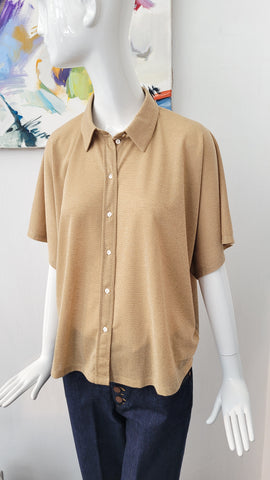 Bluse overs. Lurex gold