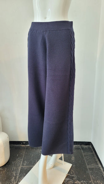 Strickhose mit seitlichem Zopf (dunkelblau)