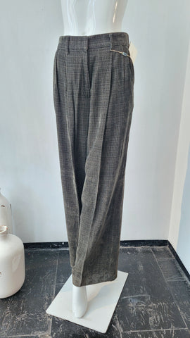 Hose Viscosesamt mit Struktur, d. olive