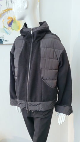 Jacke Patchwork, teils gesteppt (schwarz)