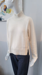 Pulli mit Kaschmir (creme), Stehkragen