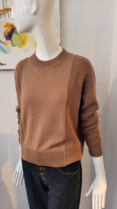 Pulli mit Merino in zwei Strickarten (karamell)