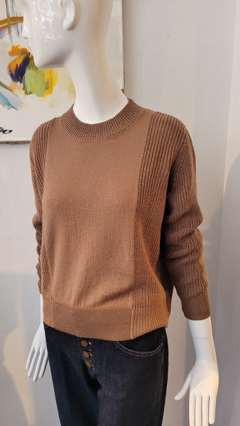 Pulli mit Merino in zwei Strickarten (karamell)