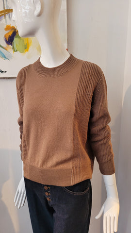 Pulli mit Merino in zwei Strickarten (karamell)