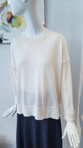 Pulli in Merinofeinstrick (creme)