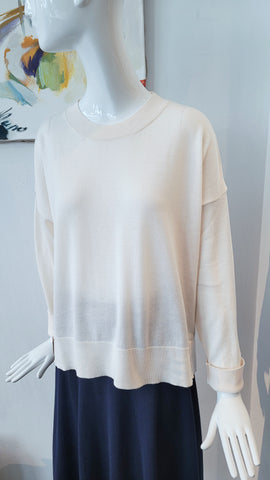 Pulli in Merinofeinstrick (creme)