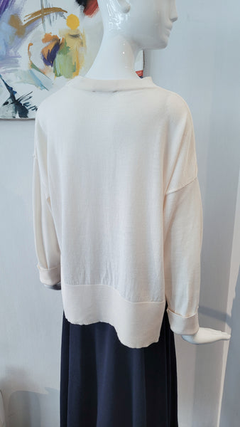 Pulli in Merinofeinstrick (creme)