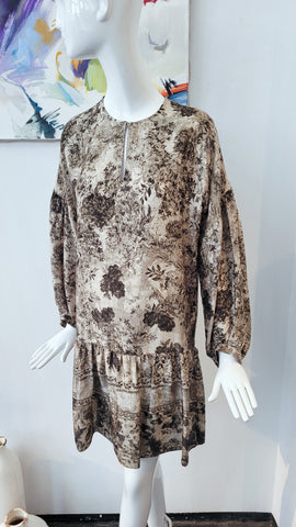Kleid in Print Toile de Jouy-Art (d.khaki)