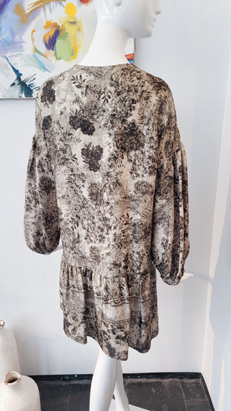 Kleid in Print Toile de Jouy-Art (d.khaki)
