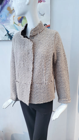 Jacke Boucle (taupe/schw.)
