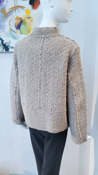 Jacke Boucle (taupe/schw.)