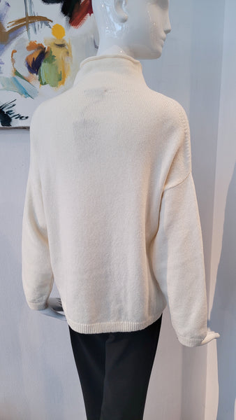 Pulli Intarsien (creme mit grau)