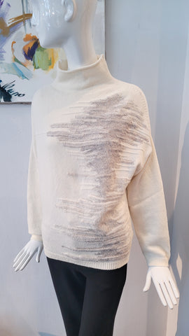 Pulli Intarsien (creme mit grau)