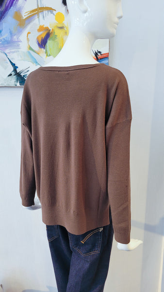 Pulli dünn, kastig (braun)