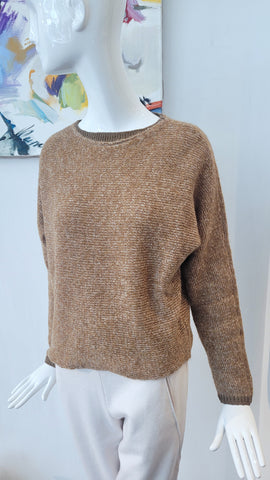 Pulli leicht, kastig (tabak melliert)